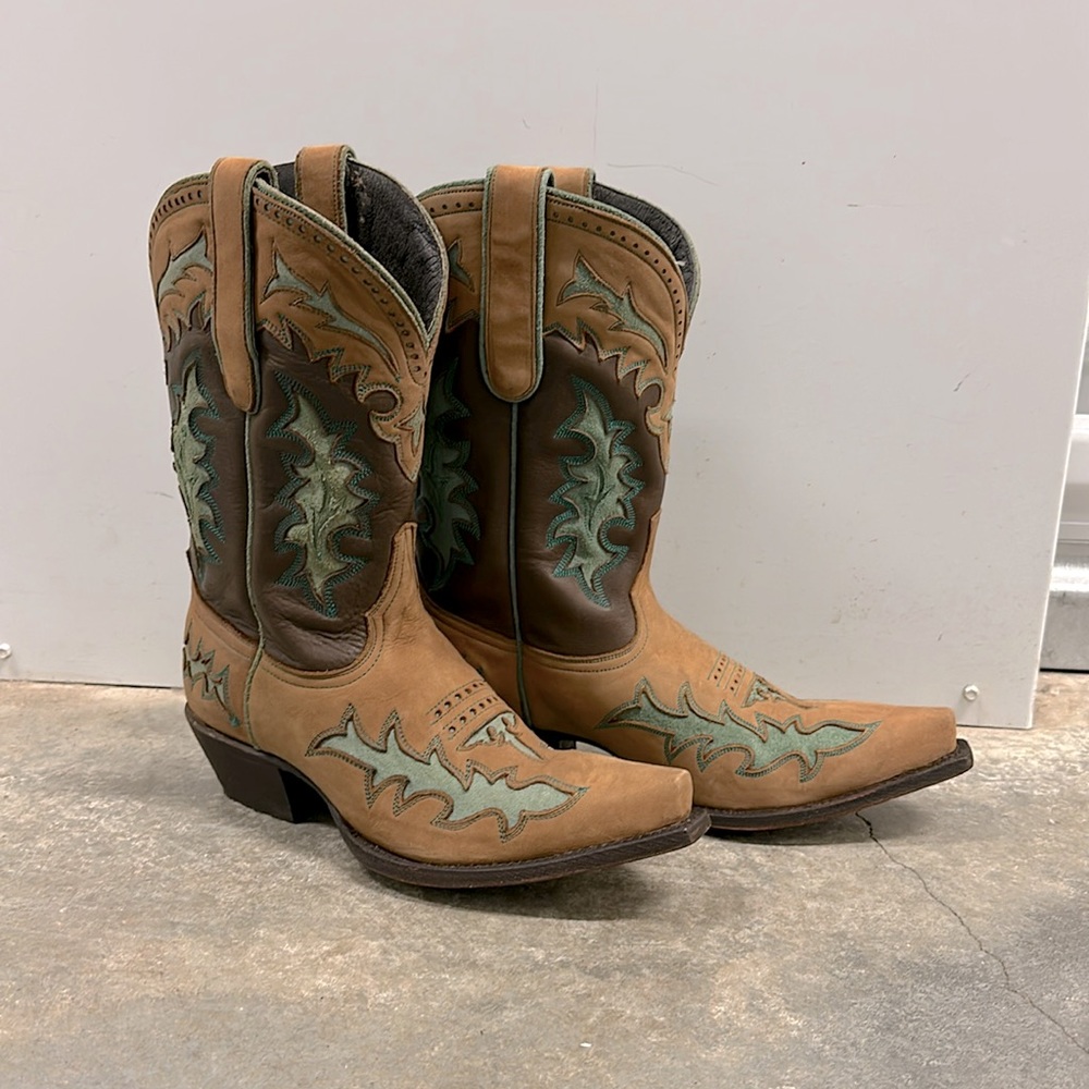 Liberty Handmade Boot Co. Nubuck Suede with Turquoise Inlay